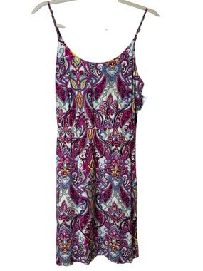 Old Navy Medium Pink Paisley-Print Spaghetti Strap Mini Dress